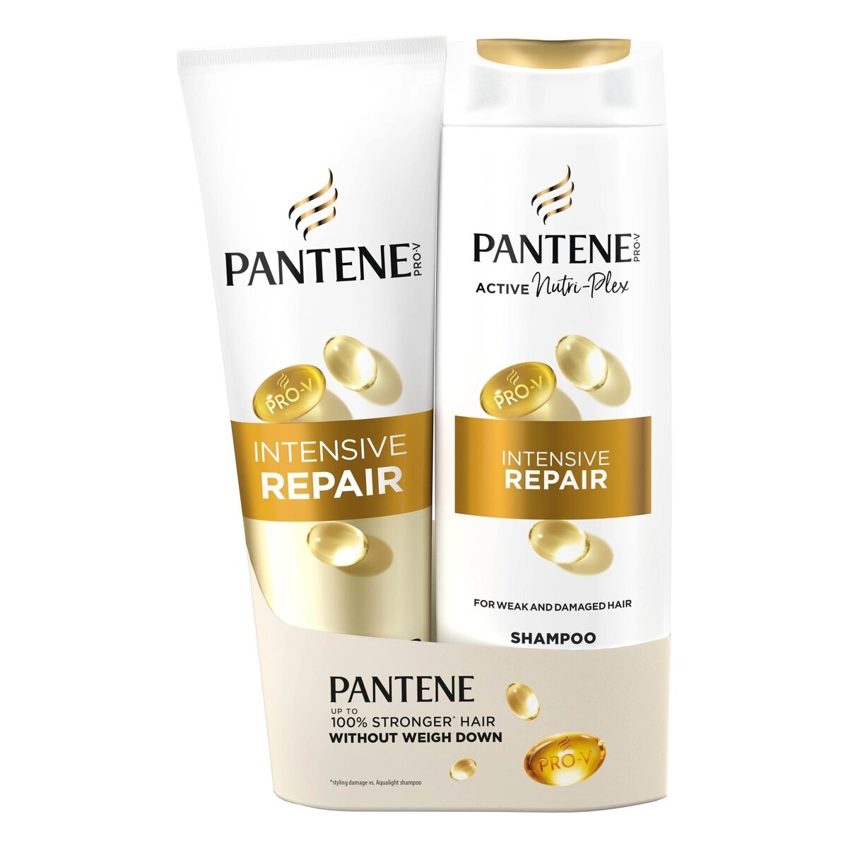 Rinkinys: Plaukų šampūnas ir kondicionierius PANTENE Intensive Repair Active Nutri-Plex, 400 ir 275