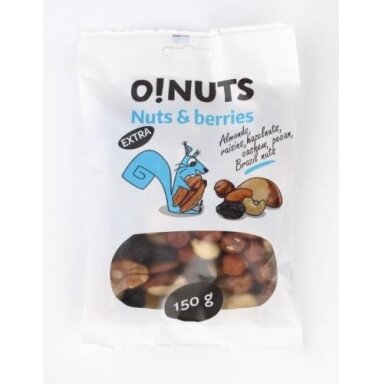 Riešutų ir razinų mišinys "EXTRA" "O!NUTS" 150 g