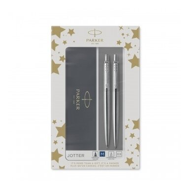 Rinkinys Parker Automatinis pieštukas + Tušinukas Jotter Stainless Steel CT Rinkinys Parker Automatinis pieštukas + Tušinukas Jotter Stainless Steel CT