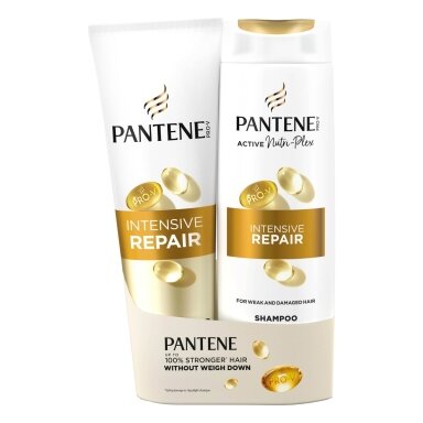Rinkinys: Plaukų šampūnas ir kondicionierius PANTENE Intensive Repair Active Nutri-Plex, 400 ir 275 Rinkinys: Plaukų šampūnas ir kondicionierius PANTENE Intensive Repair Active Nutri-Plex, 400 ir 275