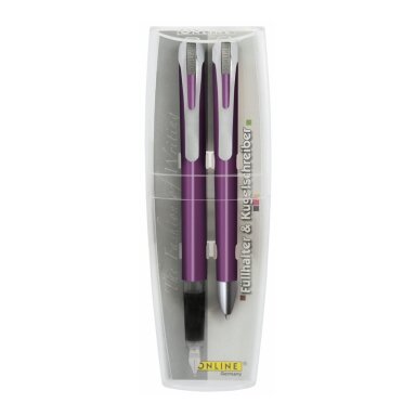 Rinkinys, plunksnakotis ir rašiklis, ONLINE, Colour Line, violetinės sp. Rinkinys, plunksnakotis ir rašiklis, ONLINE, Colour Line, violetinės sp.