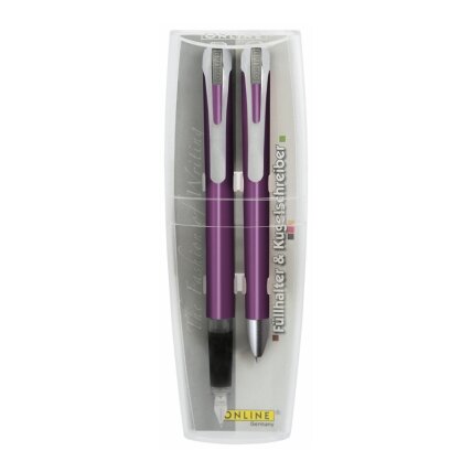 Rinkinys, plunksnakotis ir rašiklis, ONLINE, Colour Line, violetinės sp. Rinkinys, plunksnakotis ir rašiklis, ONLINE, Colour Line, violetinės sp.