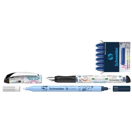 Rinkinys SCHNEIDER: plunksnakotis GLAM+Corry+6 rašalo kapsulės 4 Rinkinys SCHNEIDER: plunksnakotis GLAM+Corry+6 rašalo kapsulės 4