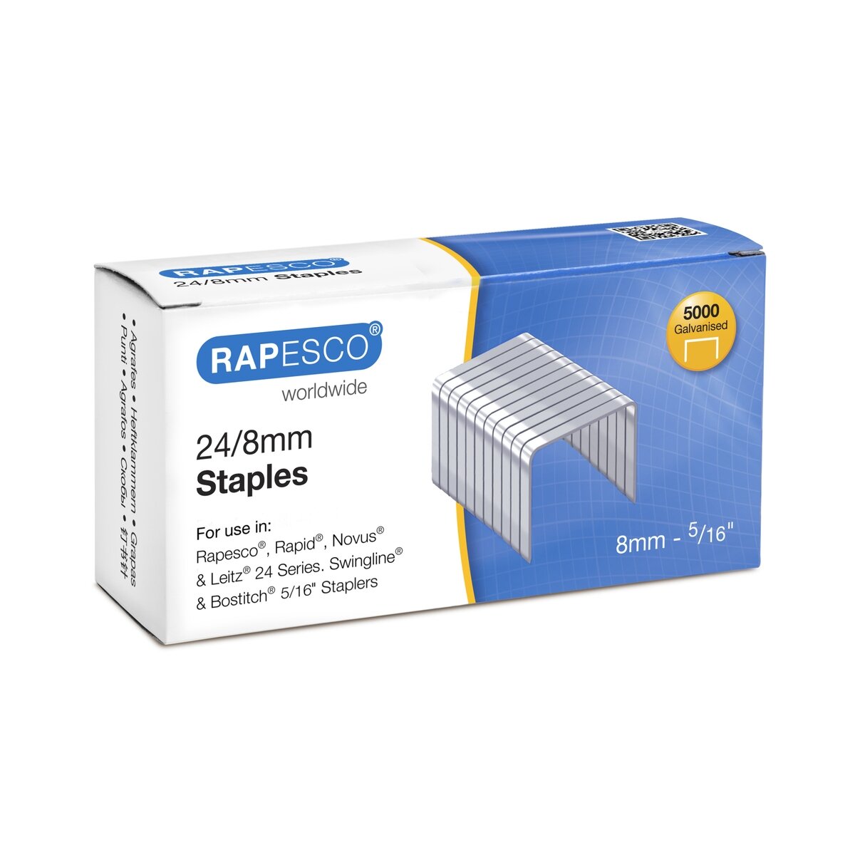 Sąsagėlės Rapesco 24/8mm (dėž. 5000 vnt.) Sąsagėlės Rapesco 24/8mm (dėž. 5000 vnt.)