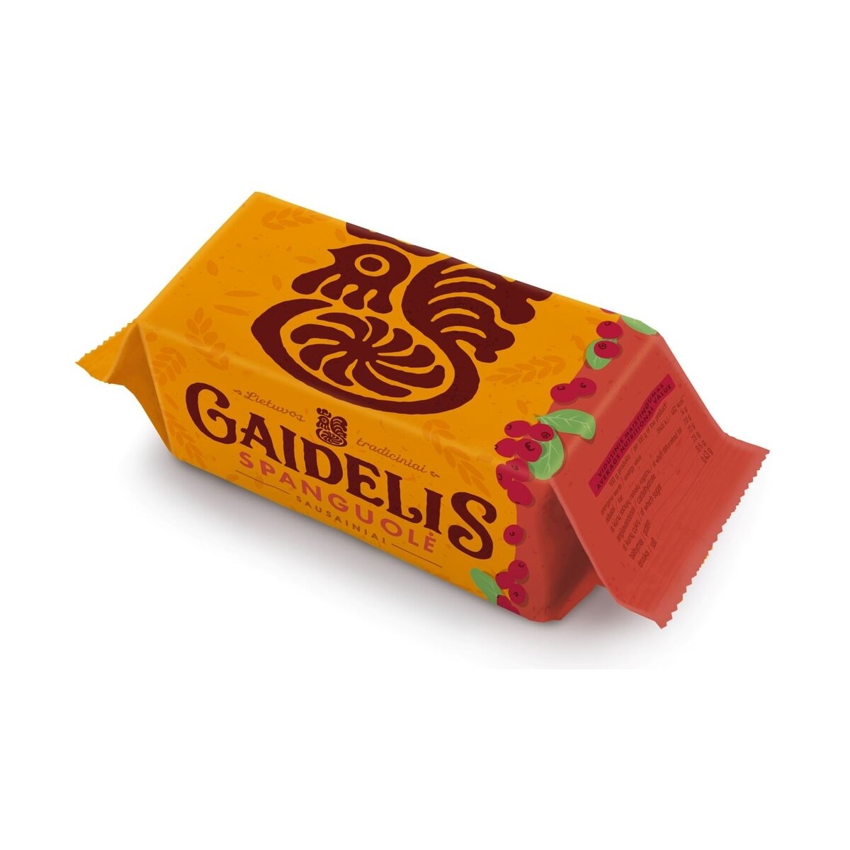 Sausainiai GAIDELIS, su spanguolėmis, 160 g