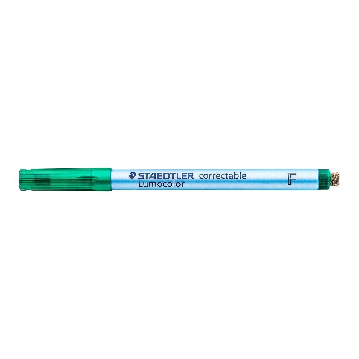 Sauso valymo koreguojamasis žymeklis STAEDTLER Lumocolor F, 0,6 mm brėžis, žalia sp. Sauso valymo koreguojamasis žymeklis STAEDTLER Lumocolor F, 0,6 mm brėžis, žalia sp.