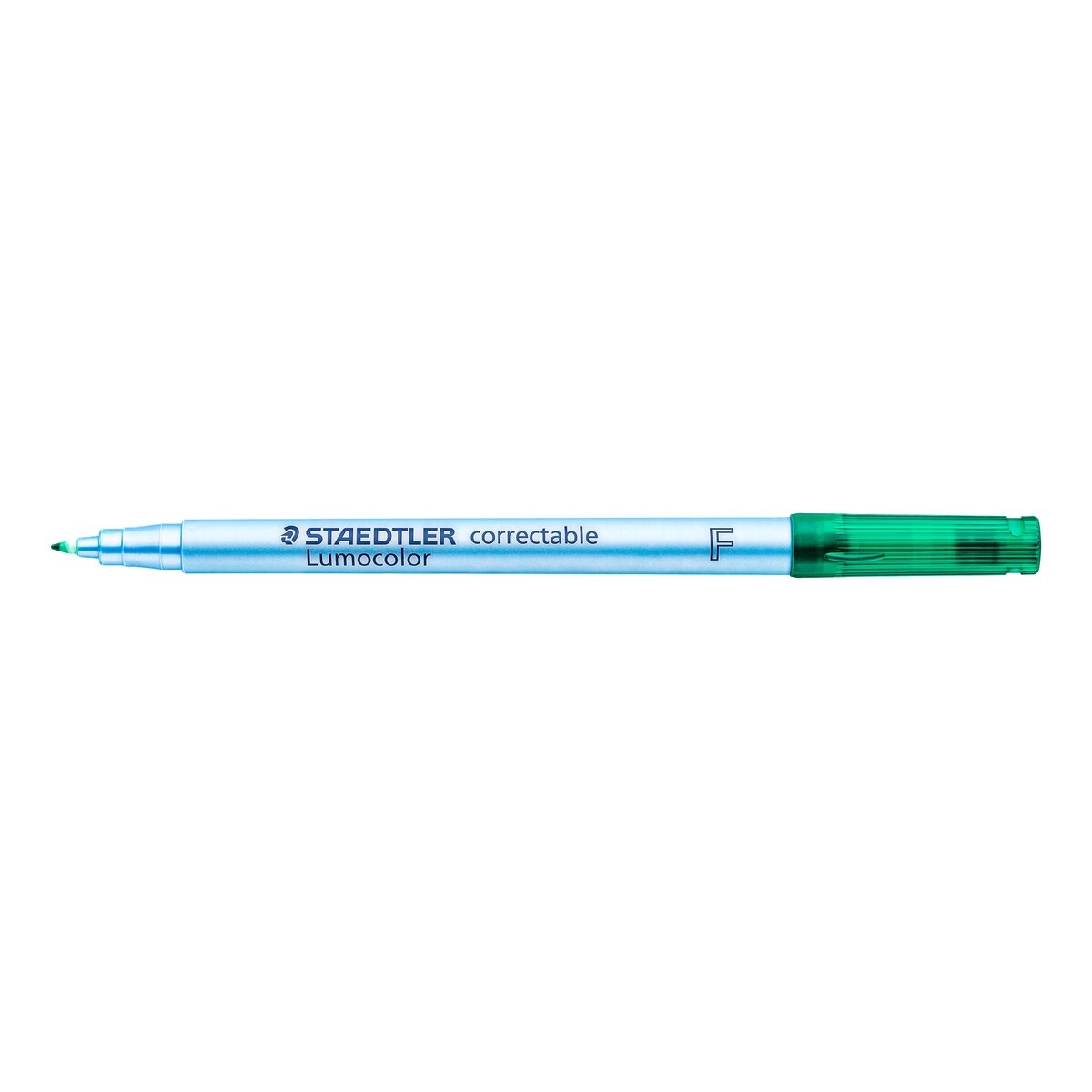 Sauso valymo koreguojamasis žymeklis STAEDTLER Lumocolor F, 0,6 mm brėžis, žalia sp. 1 Sauso valymo koreguojamasis žymeklis STAEDTLER Lumocolor F, 0,6 mm brėžis, žalia sp. 1