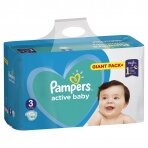 Sauskelnės PAMPERS Active Baby-Dry, Giant Pack Plus, 3 dydis, 6-10kg, 104 vnt.