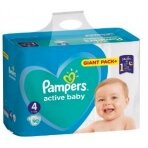 Sauskelnės PAMPERS Active Baby-Dry, Giant Pack Plus, 4 dydis 9-14kg, 90 vnt.