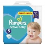 Sauskelnės PAMPERS Active Baby-Dry, Giant Pack Plus, 5 dydis 11-16kg, 78 vnt.