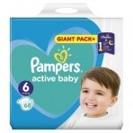 Sauskelnės PAMPERS Active Baby-Dry, Giant Pack Plus, 6 dydis 13-18 kg, 68 vnt.