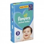 Sauskelnės PAMPERS Active Baby-Dry, Value Pack Plus, 3 dydis, 6-10kg, 66 vnt.