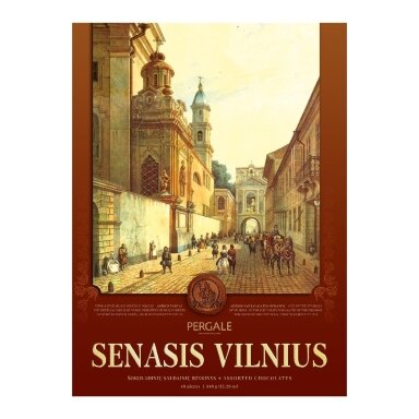 Saldainių rinkinys PERGALĖ Senasis Vilnius, su juoduoju šokoladu, 348 g Saldainių rinkinys PERGALĖ Senasis Vilnius, su juoduoju šokoladu, 348 g