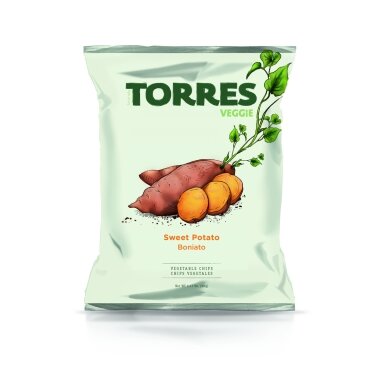 Saldžių bulvių traškučiai TORRES, 90g Saldžių bulvių traškučiai TORRES, 90g