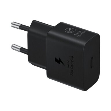 Samsung EP-T2510 25W AC Maitinimo adapteris USB-C + Kabelis USB-C, Juoda Samsung EP-T2510 25W AC Maitinimo adapteris USB-C + Kabelis USB-C, Juoda