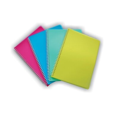 Sąsiuvinis su spirale SMLT, A6, plastikiniai viršeliai, 96 lapai, langeliais Sąsiuvinis su spirale SMLT, A6, plastikiniai viršeliai, 96 lapai, langeliais