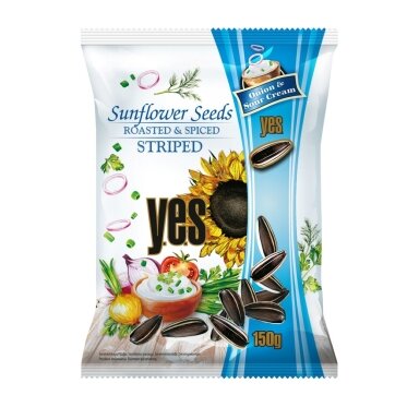 Saulėgrąžos YES, grietinėlės ir svogūnų skonio, 150g