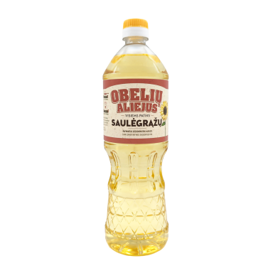 Saulėgrąžų aliejus OBELIŲ, rafinuotas, 0,9l