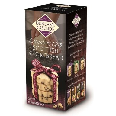 Sausainiai DUNCAN'S OF DEESIDE Scottish Shortbread su šokolado gabalėliais, 200 g