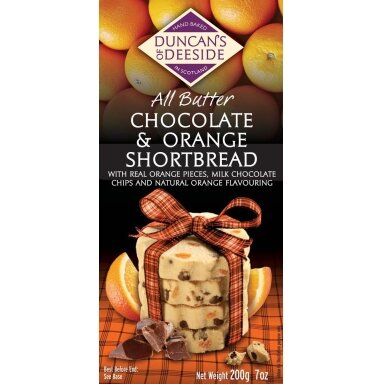 Sausainiai DUNCAN'S OF DEESIDE su šokolado gabaliukai ir apelsinais, 200 g