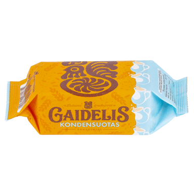 Sausainiai GAIDELIS, su saldintu sutirštintu pienu, 160 g Sausainiai GAIDELIS, su saldintu sutirštintu pienu, 160 g