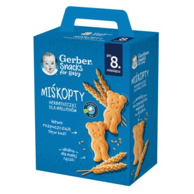 Sausainiai GERBER meškučiai, 180 g Sausainiai GERBER meškučiai, 180 g