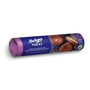 Sausainiai SELGA, dvigubi, su šokoladiniu užpildu, 205 g Sausainiai SELGA, dvigubi, su šokoladiniu užpildu, 205 g
