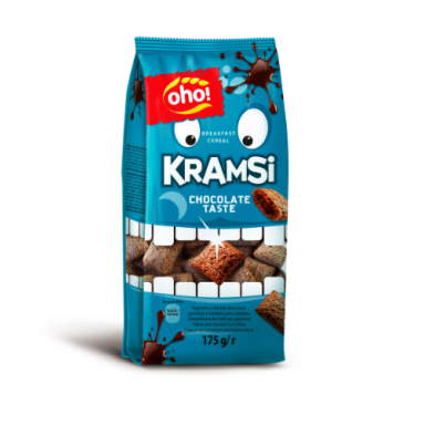 Sausi pusryčiai pagalvėlės Kramsi su šokolado skonio įdaru, OHO, 175 g