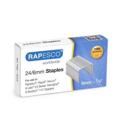 Sąsagėlės RAPESCO 24/6mm (dėž. 1000 vnt) Sąsagėlės RAPESCO 24/6mm (dėž. 1000 vnt)