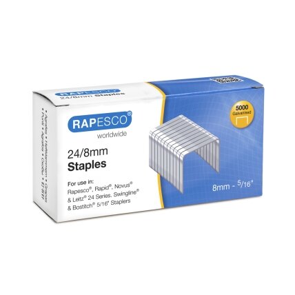 Sąsagėlės Rapesco 24/8mm (dėž. 5000 vnt.) Sąsagėlės Rapesco 24/8mm (dėž. 5000 vnt.)