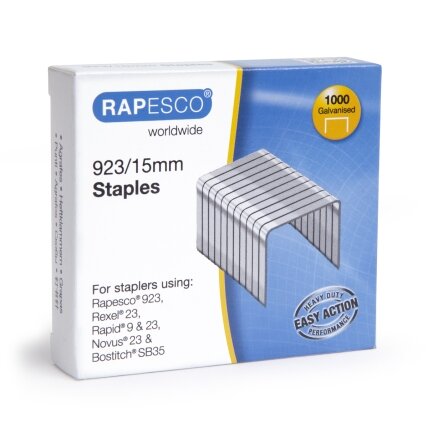 Sąsagėlės RAPESCO 923/15mm (dėž. 1000 vnt) Sąsagėlės RAPESCO 923/15mm (dėž. 1000 vnt)