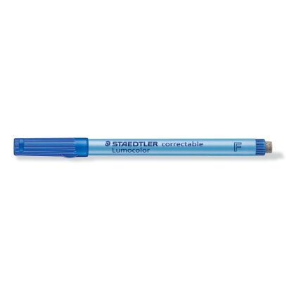 Sauso valymo koreguojamasis žymeklis STAEDTLER Lumocolor F, 0,6 mm brėžis, mėlyna sp. Sauso valymo koreguojamasis žymeklis STAEDTLER Lumocolor F, 0,6 mm brėžis, mėlyna sp.