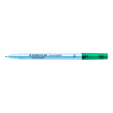 Sauso valymo koreguojamasis žymeklis STAEDTLER Lumocolor F, 0,6 mm brėžis, žalia sp. 1 Sauso valymo koreguojamasis žymeklis STAEDTLER Lumocolor F, 0,6 mm brėžis, žalia sp. 1