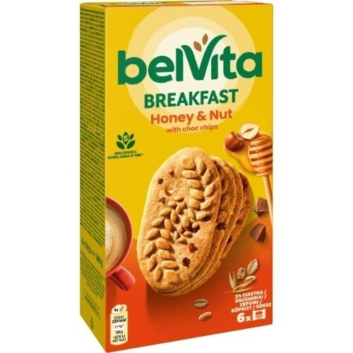 Sausainiai BELVITA, su riešutais ir medumi, 300 g