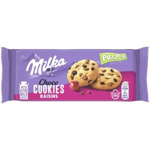 Sausainiai MILKA Choco, su razinomis, 135 g