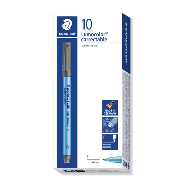 Sauso valymo koreguojamasis žymeklis STAEDTLER Lumocolor F, 0,6 mm brėžis 2 Sauso valymo koreguojamasis žymeklis STAEDTLER Lumocolor F, 0,6 mm brėžis 2