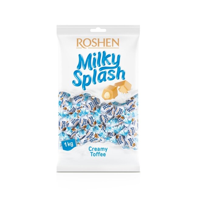 Saldainiai ROSHEN  Milky Splash, su pieno įdaru, 1kg