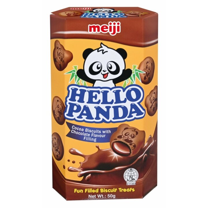 Sausainiai su šokoladu MEIJI HELLO PANDA,  50 g