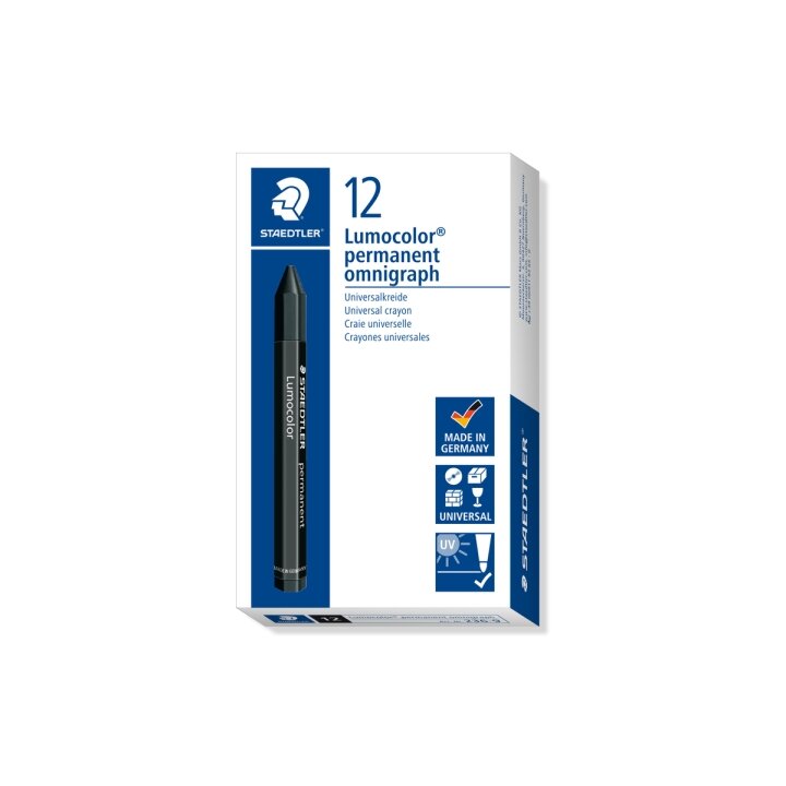 Sausas permanentinis žymeklis STAEDTLER LUMOCOLOR, JUODA 1 Sausas permanentinis žymeklis STAEDTLER LUMOCOLOR, JUODA 1
