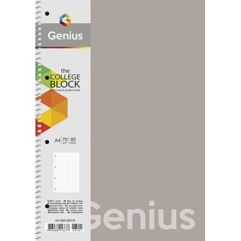 Sąsiuvinis su spirale Schoolboy, 80 lapų, linijomis, A4, 70 gsm Sąsiuvinis su spirale Schoolboy, 80 lapų, linijomis, A4, 70 gsm