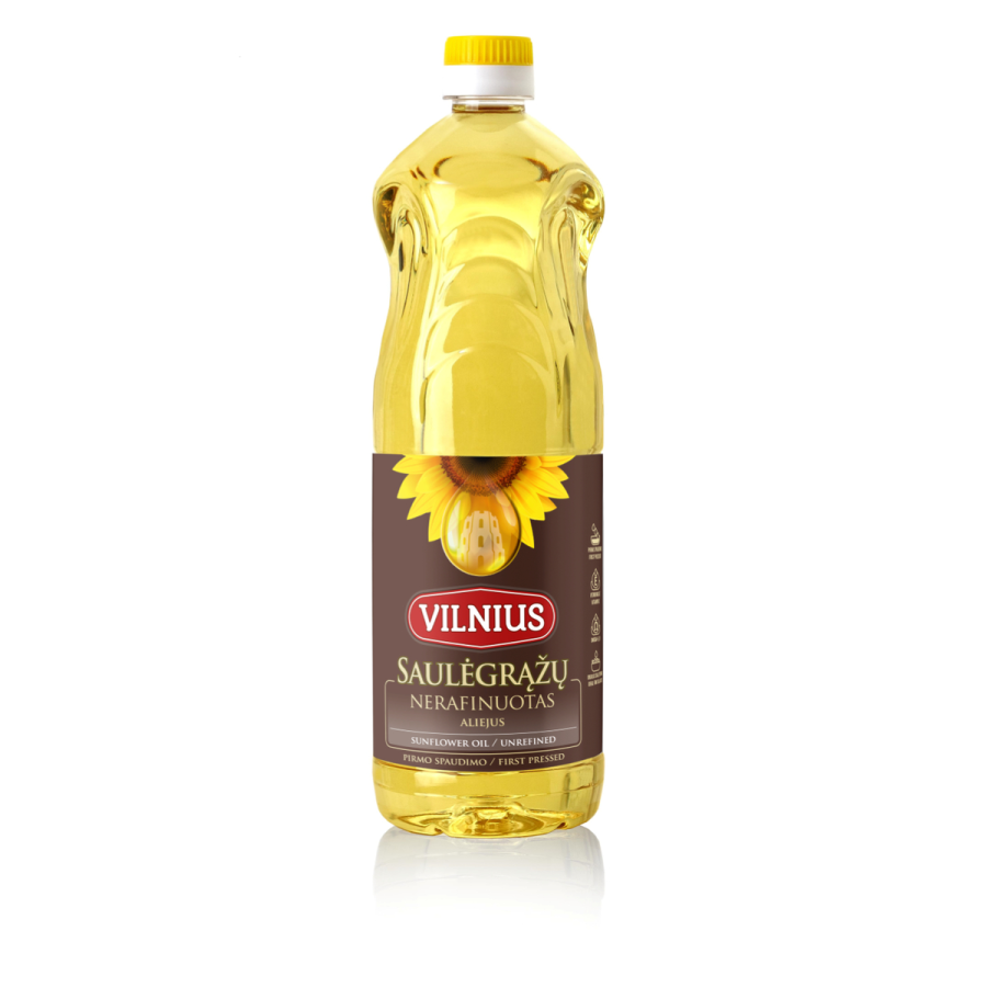Saulėgražų aliejus VILNIUS, nerafinuotas, 1 l