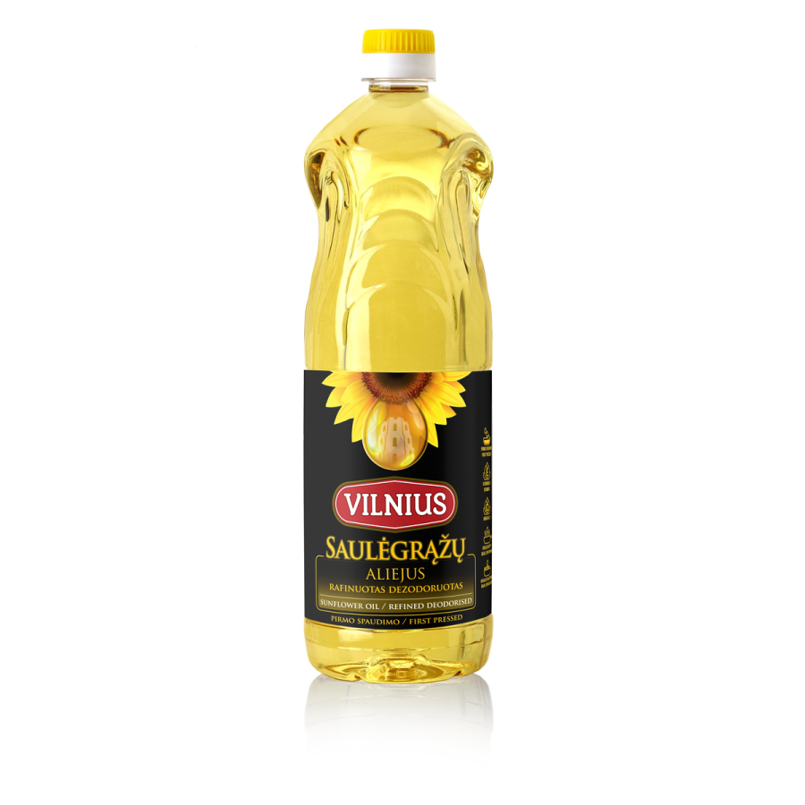 Saulėgrąžų aliejus VILNIUS, rafinuotas, 1 l