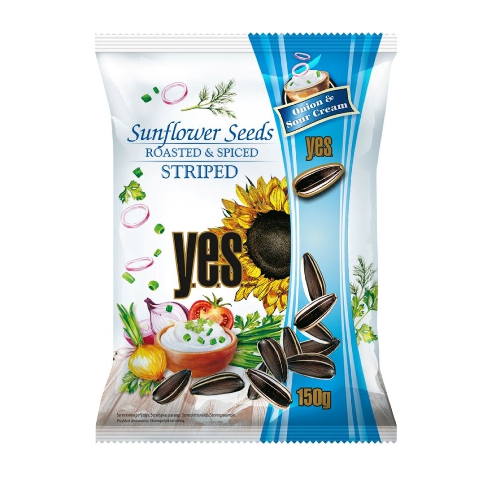 Saulėgrąžos YES, grietinėlės ir svogūnų skonio, 150g