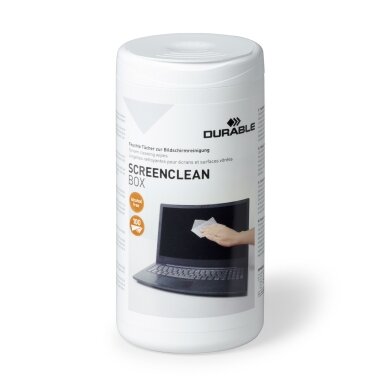 Servetėlės kompiuterio ekranui valyti DURABLE Screenclean, 100 vnt., šlapios
