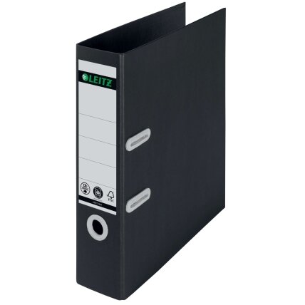 Segtuvas LEITZ 180° Recycle, A4, 80mm, juoda Segtuvas LEITZ 180° Recycle, A4, 80mm, juoda