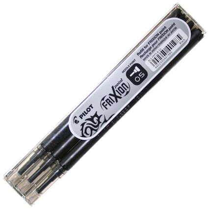 Šerdelė trinamajam rašikliui PILOT FRIXION 0.5 mm, juoda, 3 vnt. Šerdelė trinamajam rašikliui PILOT FRIXION 0.5 mm, juoda, 3 vnt.