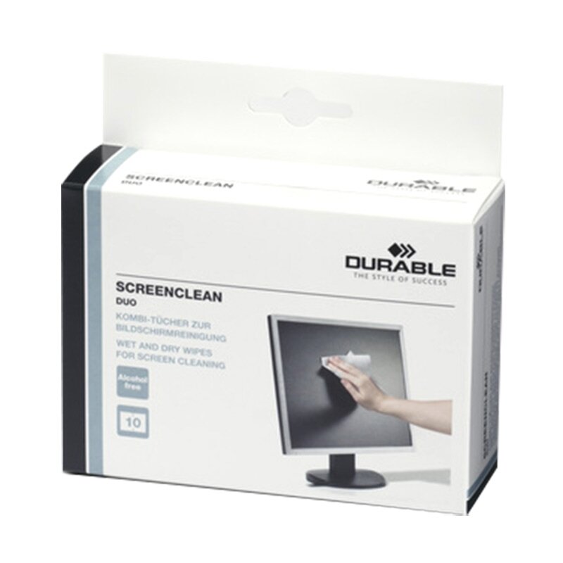 Servetėlės kompiuterio ekranui valyti DURABLE Screenclean Duo, 10 vnt. 3