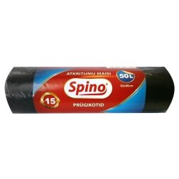 Šiukšlių maišai SPINO 50 l, 12 mik., 15 vnt., juodi Šiukšlių maišai SPINO 50 l, 12 mik., 15 vnt., juodi