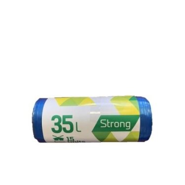 Šiukšlių maišai SORTEX, 35 l, 30 mk, 50 x 60 cm, mėlyni, 15 vnt