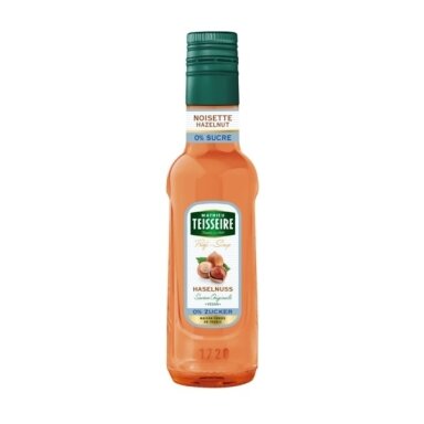 Sirupas TEISSEIRE, lazdyno riešutų skonio, be cukraus, 0.25 l. Sirupas TEISSEIRE, lazdyno riešutų skonio, be cukraus, 0.25 l.